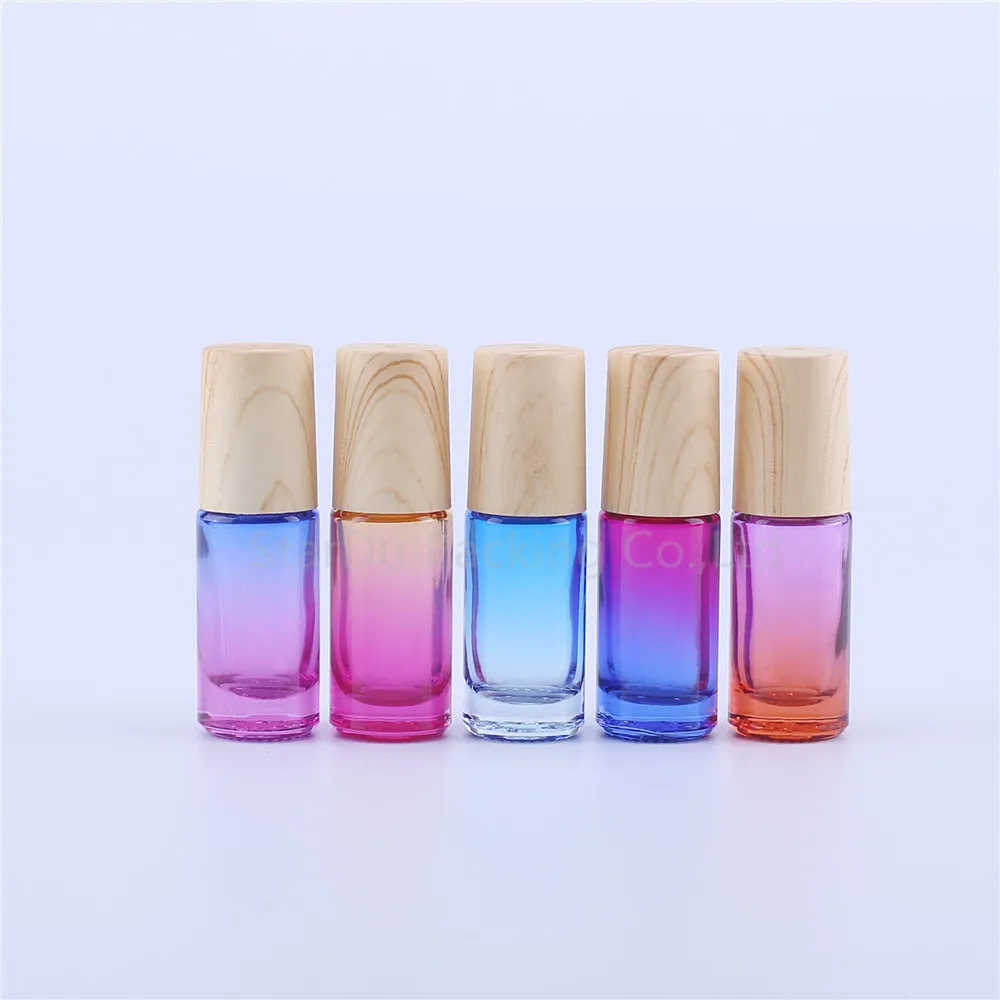 

5ml Gradation Roll On Perfume bottle, 5cc Blue Essential Oil Rollon bottle, Small Glass Roller Container 120pcs