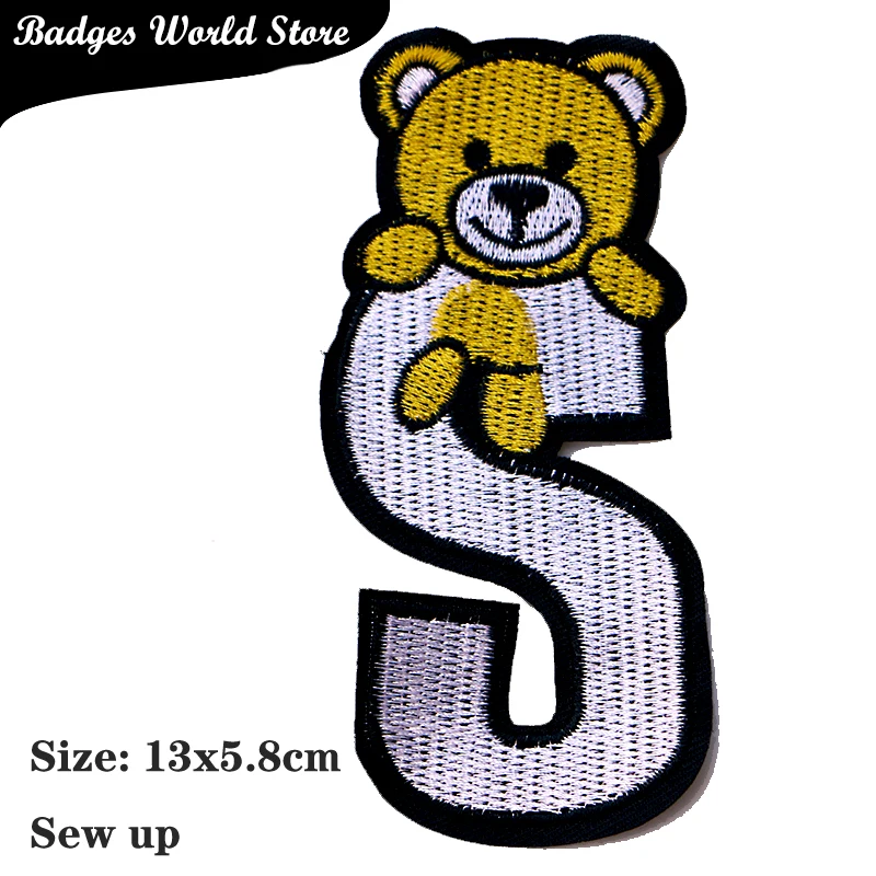 Cartoon Decorative Patch English Letters icon Towel Embroidered Applique Patches For DIY Iron on Badges Stickers on the clothes