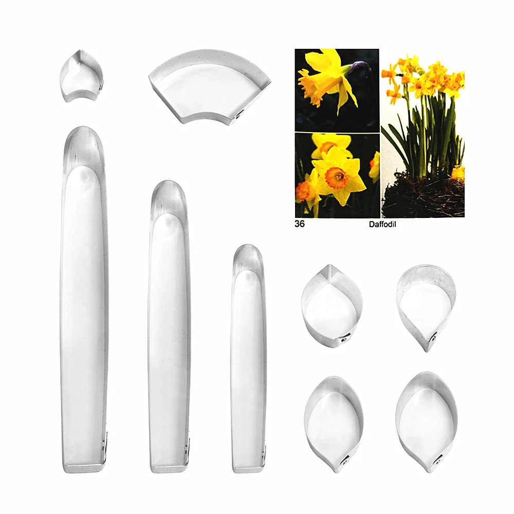 Daffodoil fondant sugar flower cutters baking cake decorations Polymer Clay Cold Porcelain gumpaste tools