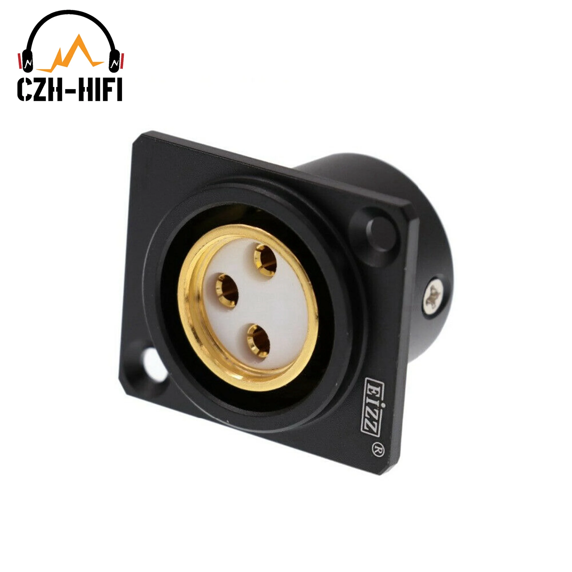 1pc eizz high end 3pin 4pin männlich xlr buchse buchse stecker mikrofon amp kanonen stecker adapter 24k vergoldet balance hifi diy – Detail 3