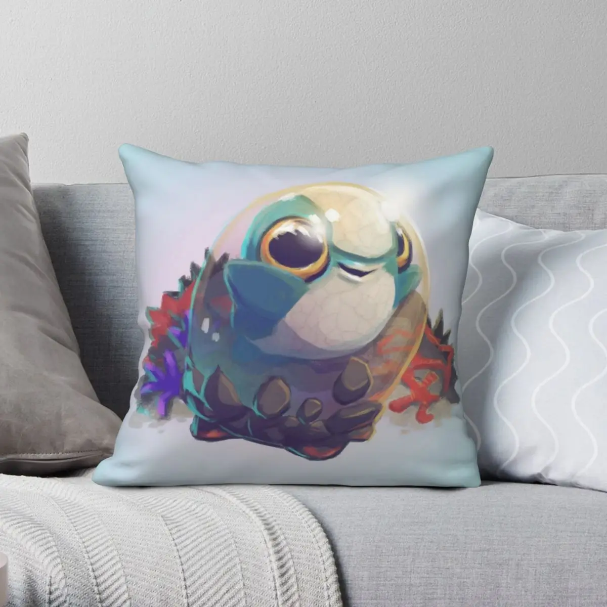 Cuddlefish Baby Subnautica Square Pillowcase Polyester Linen Velvet Zip Decor Throw Pillow Case Car Cushion Cover