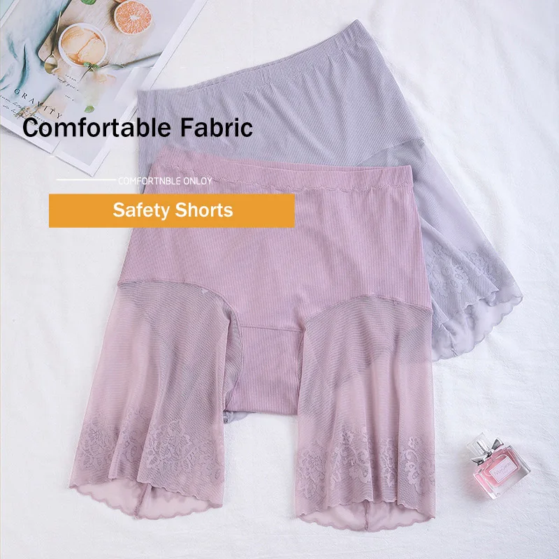 60-115 KG Plus Size Safety Short Pants Summer Women Seamless Underskirt Shorts Anti Rub Thigh Boyshorts Sexy Lace Women Boxers