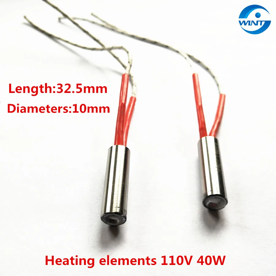 Free shipping 10*32.5mm Heater Length AC 110V 40W Electric Cartridge Heater Heating Element 10pcs