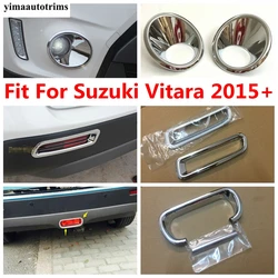 Front Rear Fog Tail Brake Light Lamp Ring Strip Cover Trim For Suzuki Vitara Escudo 2015 - 2018 ABS Chrome Exterior Accessories