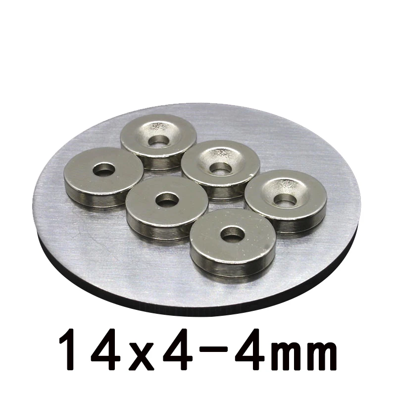 20/60/90 pcs   Magnets  Round 14x4-4mm  Stong Permanent NdFeB Strong Countersunk Neodymium Magnetic Magnet 14*4-4mm