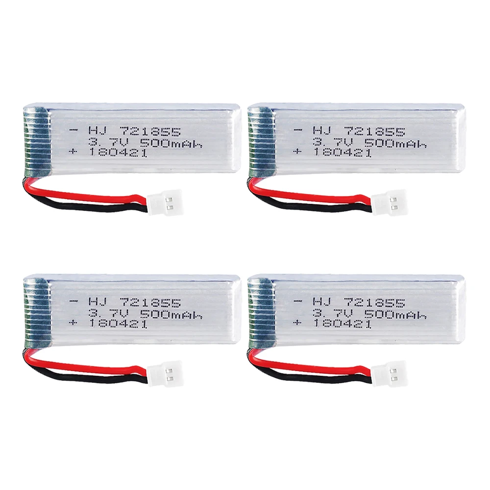 3.7V 500mAh 721855 XH2.54 Li-po Battery for H37 V966 V977 T37 X20 U815A U818 RC Quacopter Spare Parts Accessories 3/4/5/10/20PCS