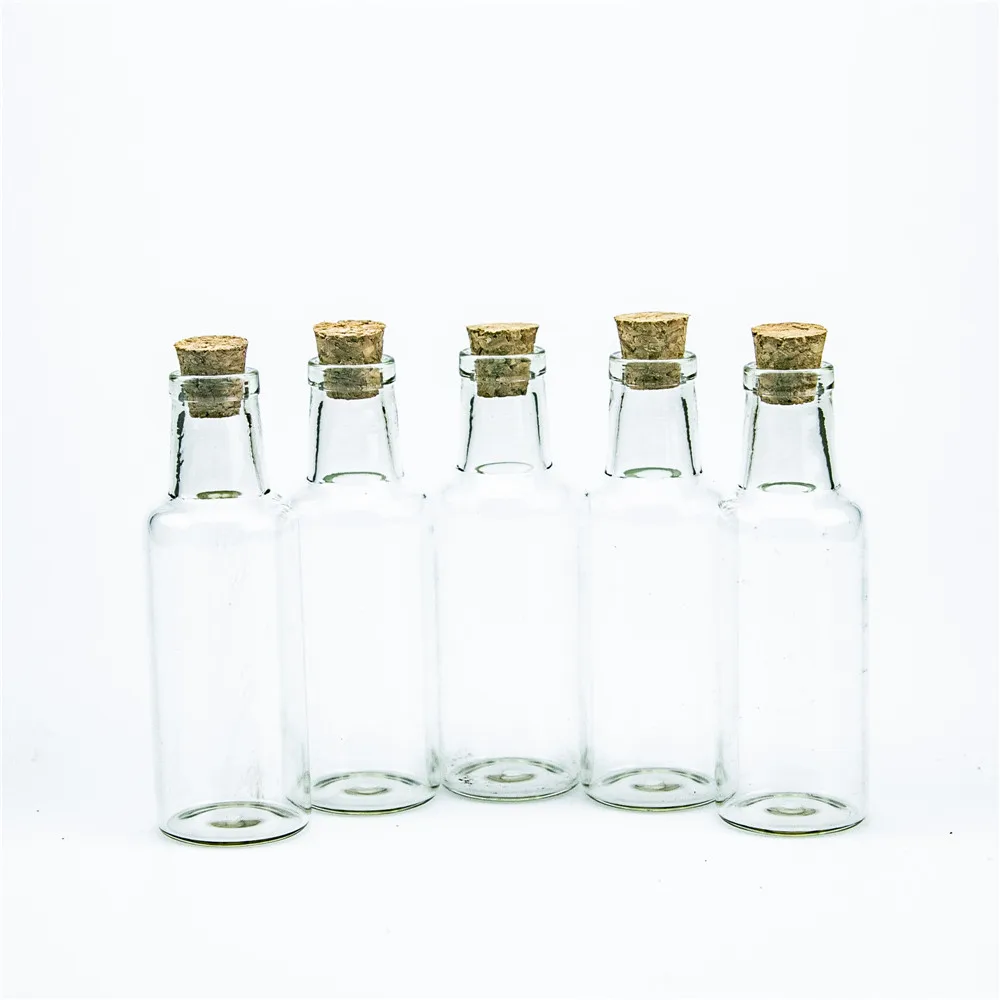 12pcs 27x80x10 mm 25ml Clear Transparent Drifted Bottles Glass Bottles With Corks Bless Wishing Message Bottles