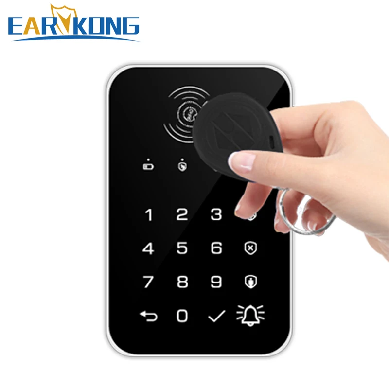 Earykong 433MHz Wireless Keyboard Touch Pad Doorbell Button For G50 / G30 / PG103 / W2B WiFi GSM Alarm RFID Card Rechargeable