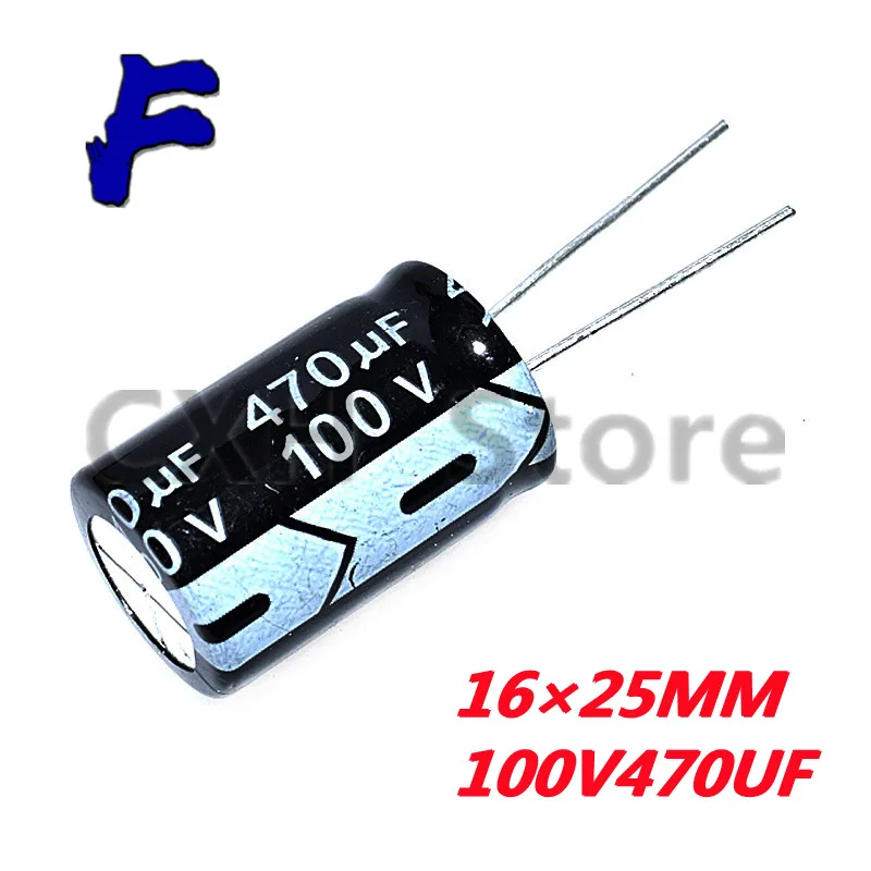 10PCS 100V470UF 16*25mm 470UF 100V 16*25 Electrolytic capacitor