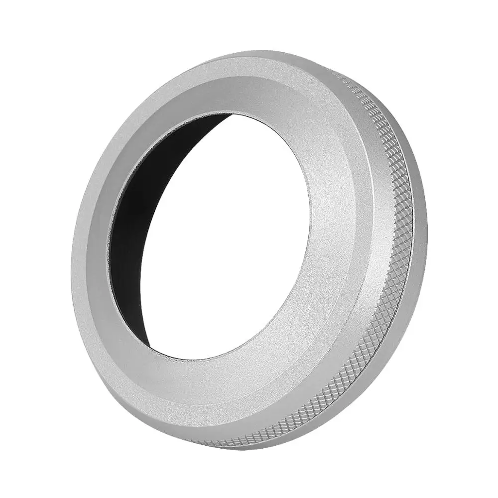 Haoge LH-X51W Paraluce ultrasottile interamente in metallo 2in1 con set di anelli adattatori per fotocamera Fuji Fujifilm FinePix X100V Argento