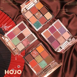 HOJO Oriental Classic Nude Eye Shadow Palette 9Color Eyeshadow Pressed Shimmer Matte Glitter Powder Waterproof Makeup Pallete