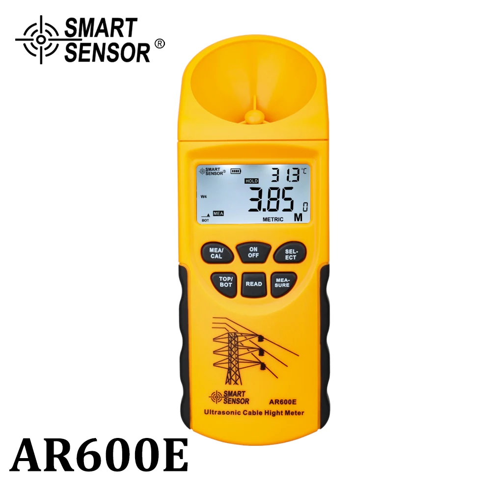 Ultrasonic Lcd Display Height Meter Smart Sensor Measuring Range Cabos Measurement Ar600e Altura 323m Avião 315m