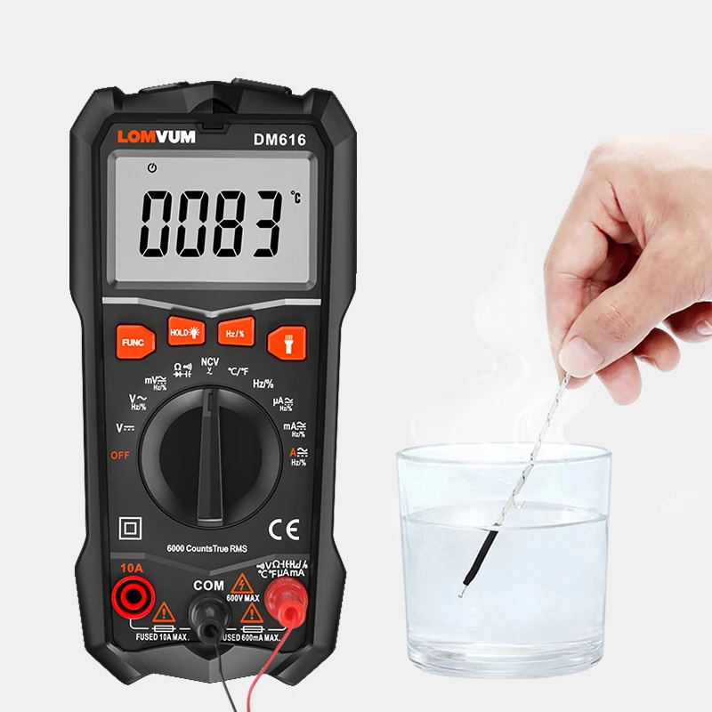 Lomvum Digitale Multimeter Tester Led Ncv Lcd Multitester Probes Voltage Meter Handheld Ac Dc Amperemeter Ohm Condensator Voltmeter