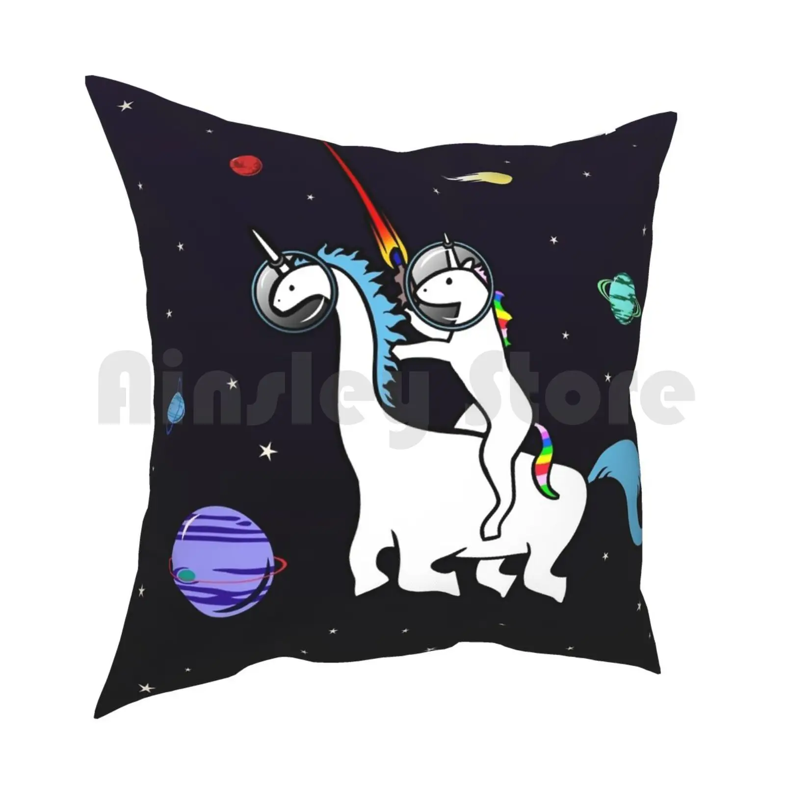 Unicorn Riding Dinocorn In Space Pillow Case Printed Home Soft Throw Pillow Unicorn Unicorns Dinosaurs Dinosaur Dinos