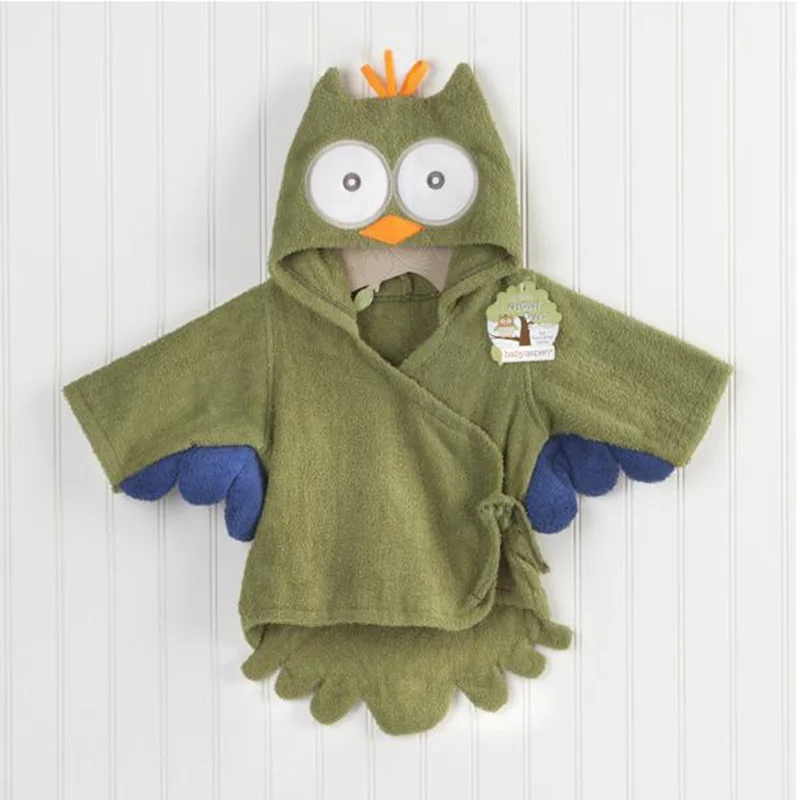 Cute Owl Animal Costume Fashion Baby Robe Hooded Terry Bath Wraps Towel Children's Bathrobe Wear Kids Clothes