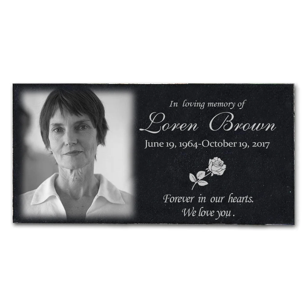 Character memorial stone Marble stone can engrave photos for Loved one\'s death Memorial gift - 12 x6 Inches JSYS