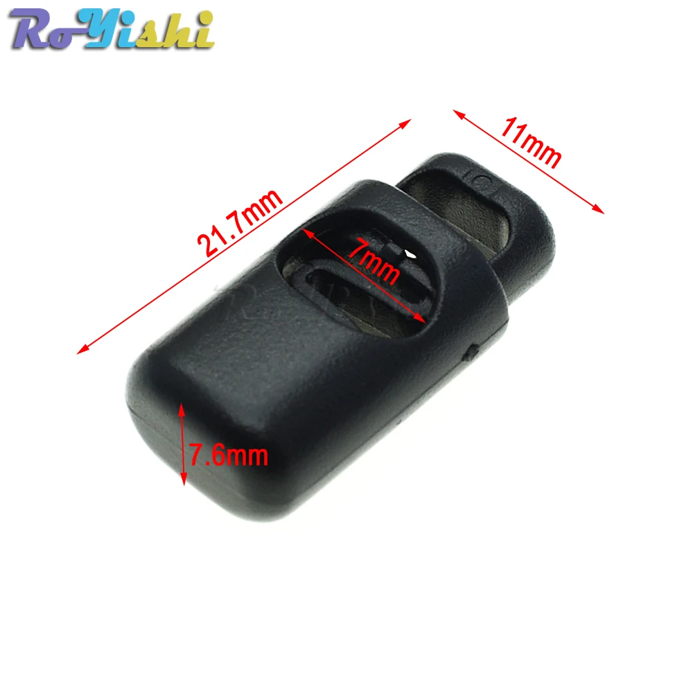 10 Pcs/Pack Cord Lock Toggle Clip Stopper Plastic Black For Bags/Garments