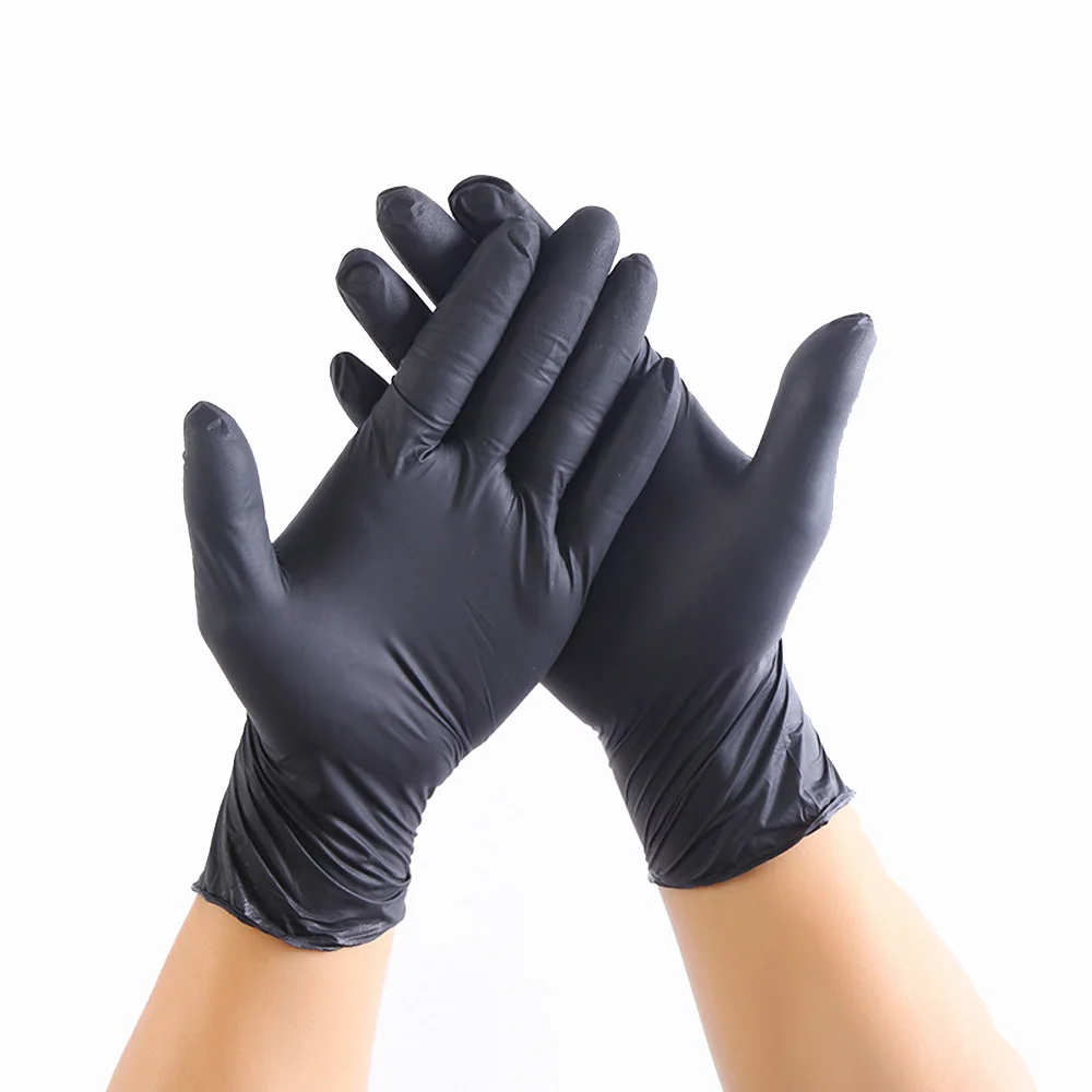 100pcs Mechanic Nitrile Gloves Household Cleaning Washing Black Laboratory Nail Art Anti-Static Gloves Size XS/S/L/XL