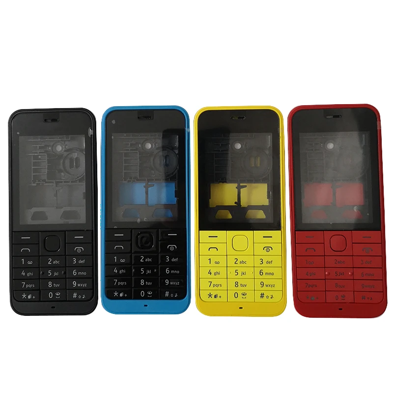 New Plastic Full Housing For Nokia 220 Front Frame+Middle Frame+Back Cover+Keypad With Logo