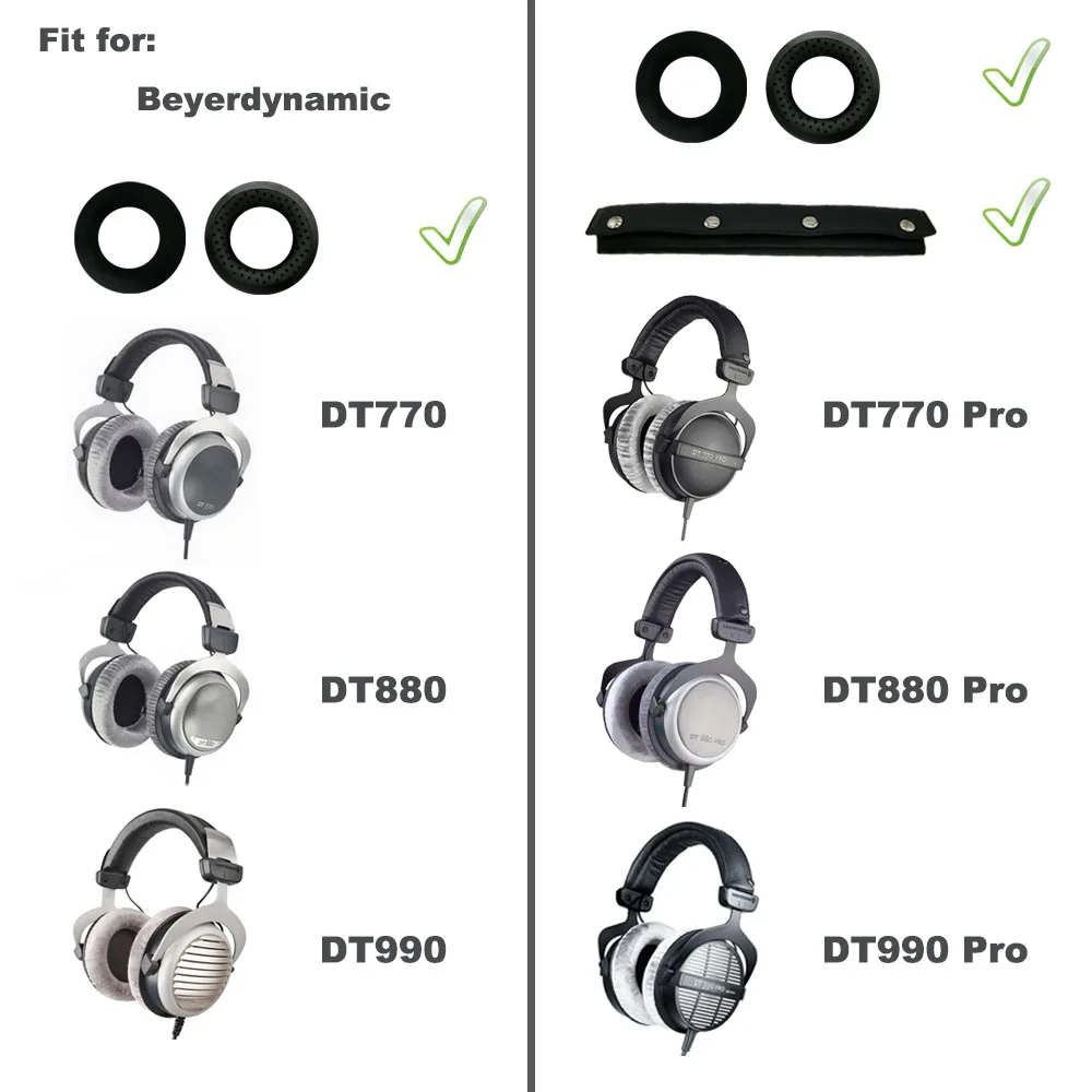 New Upgrade Soft Velvet Replacement Ear Pads Headband for Beyerdynamic DT-770 DT-880 DT-990 PRO Cushion Cover Bumper Earmuff