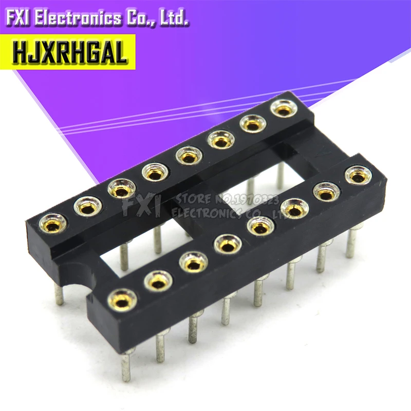 10pcs Round Hole 16 Pins 2.54MM DIP 2.54 DIP16 IC Sockets Adaptor Solder Type 16 PIN IC Connector new