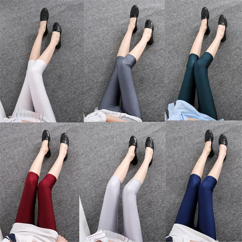 INDJXND-Leggings Capris de cintura alta para mujer, pantalones cortos finos de licra, elásticos, de neón, para Fitness, Sexy, novedad de verano