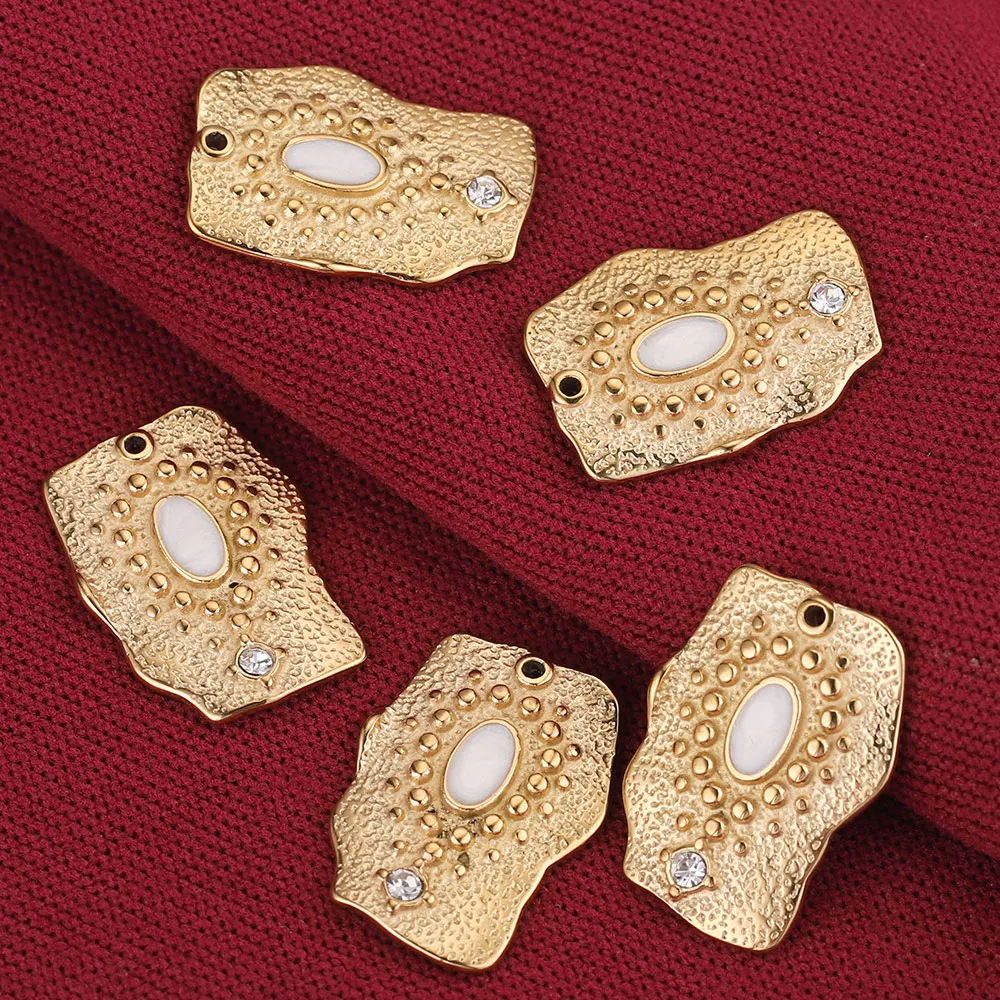 5pcs Gold Stainless Steel fine Western style Charm Pendants Connectors Diy Earrings Jewellery Making Supplies Wholesale