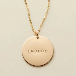 New Enough Disc Engraved Pendant Necklace Chain Accessories for Female Birthday Daily Gifts