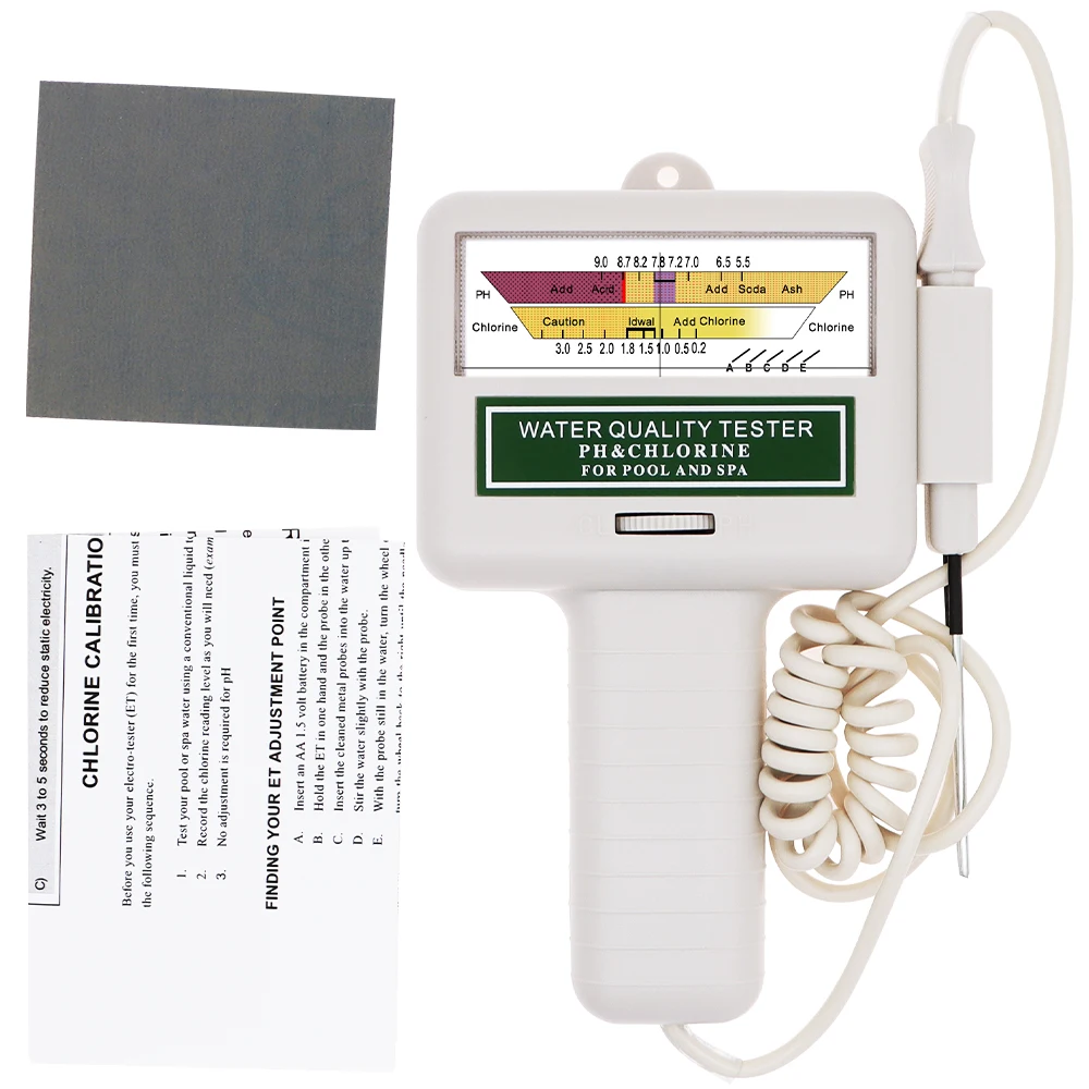 Medidor de Cloro ph Tester Medidor de ph Cl2 Dispositivo de Teste de Qualidade da Água Cl2 Medição para Piscina Aquário em
