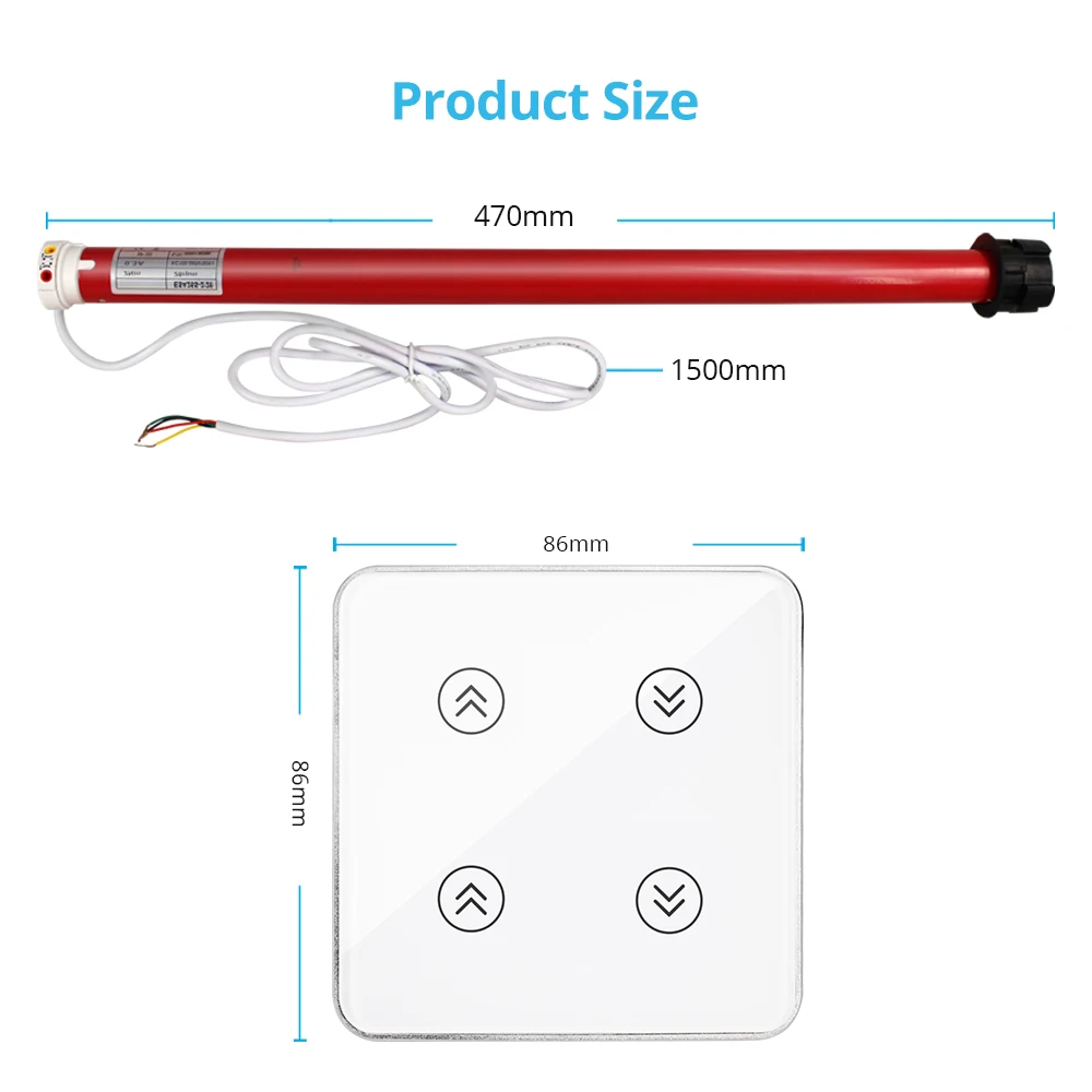 Zemismart Zigbee Elektrische Roller Gordijn Motor Met 2 Kanalen Schakelaar Voor 36-38Mm Buis Jaloezieën Rolluiken Controle Alexa google Thuis