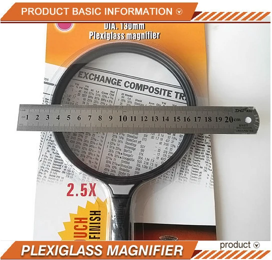 2.5x130mm Big Lens Handle Magnifiers Magnifying Glasses for Reading Pocket Magnifier Gifts for Parents