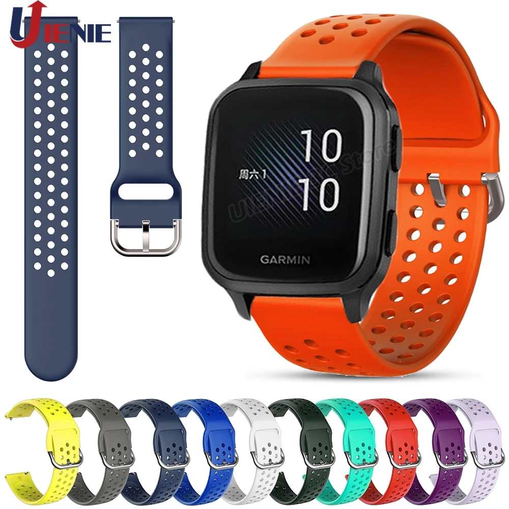 Silicone Strap Watchband for Garmin Venu Sq / Forerunner 245 645 M / Vivomove HR Smart Watch Bracelet Wristband Sport Correa