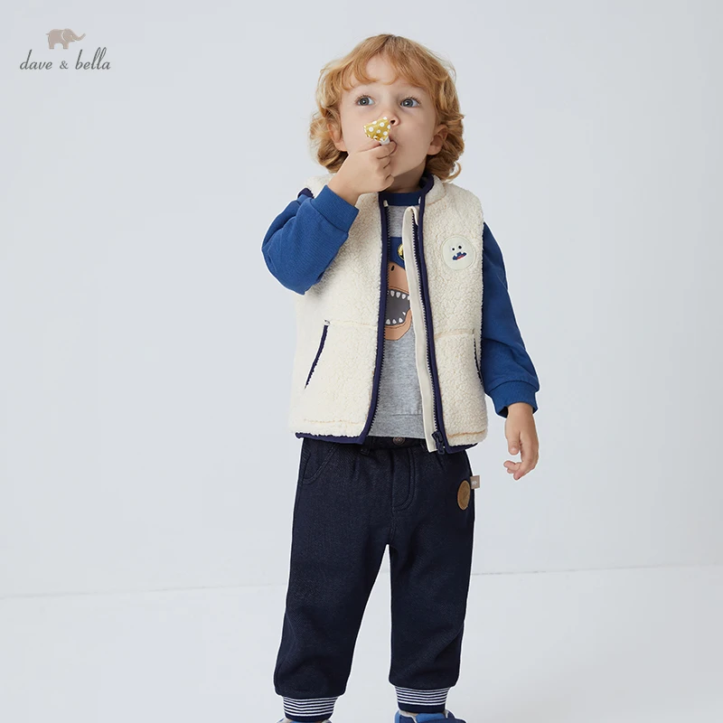 

DBW19306 dave bella winter baby unisex fashion cartoon coat children girls boys sleeveless vest