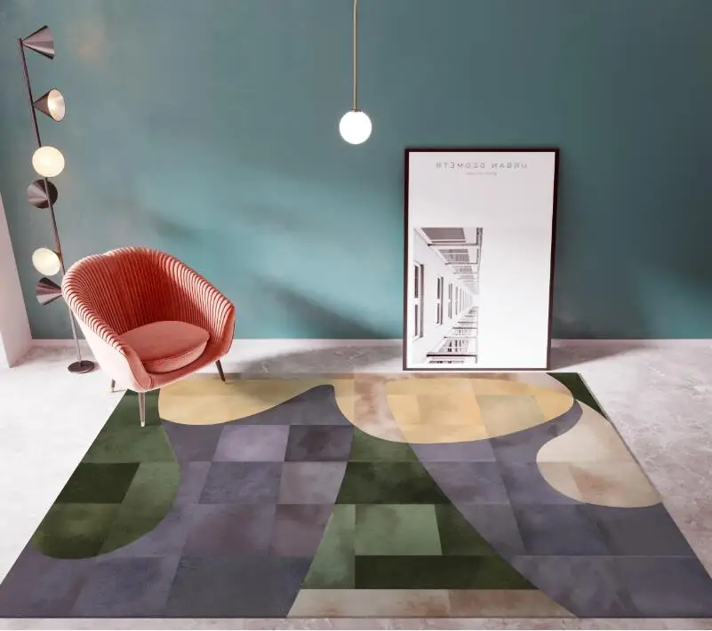 الحديثة الشمال البساط والسجاد للمنزل غرفة المعيشة هندسية السجاد سجادة أرضية غرفة نوم عدم الانزلاق أريكة طاولة القهوة حصيرة ممسحة