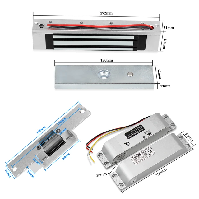 Outdoor Access Control System Kit Set Waterproof RFID Keypad 125KHz 13.56MHz NFC + 180KG Electric Magnetic Lock Strike Locks 6 Outdoor Access Control System Kit Set Waterproof RFID Keypad 125KHz 13.56MHz NFC + 180KG Electric Magnetic Lock Strike Locks 6