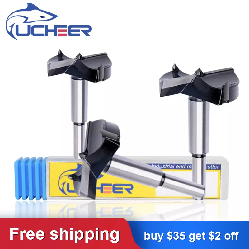 UCHEER 1pc 15-70mm Forstner Carbon Steel Boring Drill Bits Self Centering Hole Saw Tungsten Carbide Woodworking Cutter Tools