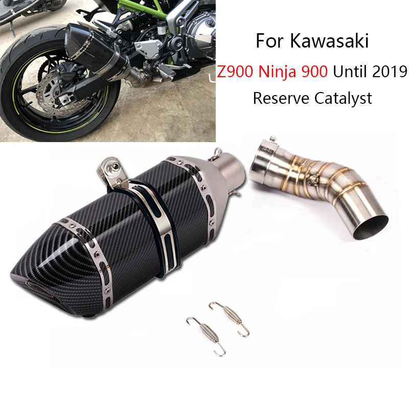 

For 2017-2019 Z900 Ninja 900 Exhaust Pipe Motorcycle Mid Link Tube 51mm Slip-on Mufflers with Removable Db Killer Carbon Escape