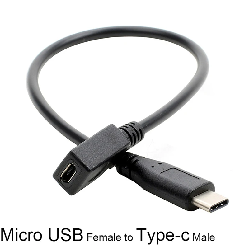 

Micro USB Female To USB-C 3.1 Type-c Male Converter Cable Adapter OTG Connector Cable 27cm
