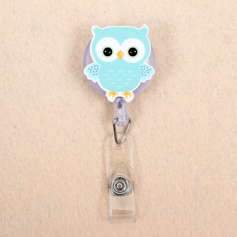 Creative 8 Style Cute Colour Owl Style Retractable Badge Reel Holder Students Nurse Exhibition Enfermera Chest Name Card