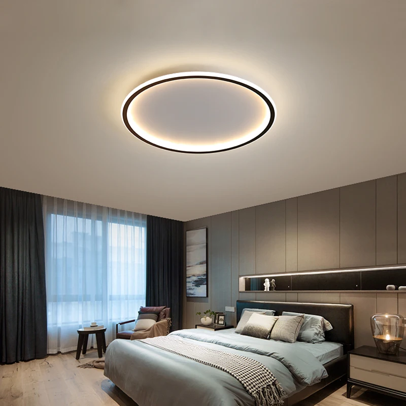 Led Ceiling Lamps Living Room Bedroom Kitchen Ceiling Lighting Rectangular Round Square Black White Bedroom Closet Light Fixture