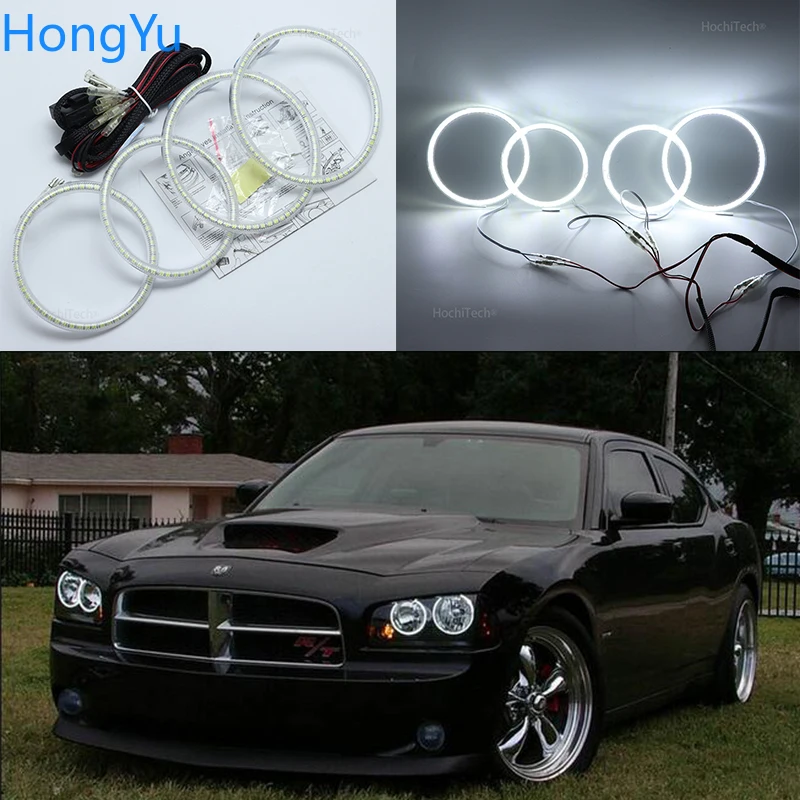 

Для Dodge Charger 2005-2010 супер яркий белый цвет 3528 SMD светодиодный комплект Angel Eyes дневные ходовые огни DRL