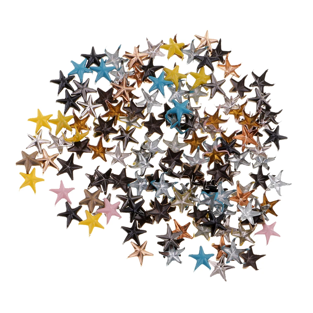 100pcs Star Studs Metal Claw Nailhead Punk Stud Rivet For DIY Craft