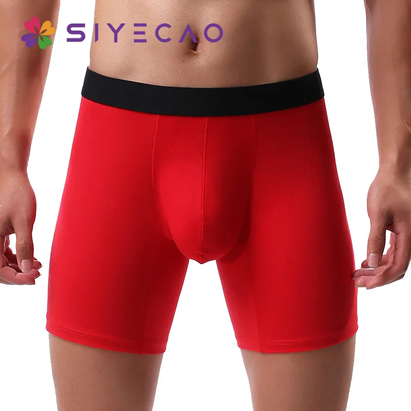 1 Pcs Long Boxers Men Boxer For Men Cotton Soft Breathable Mens Underwear Men Boxershorts Male U Convex Calzoncillo S M L XL