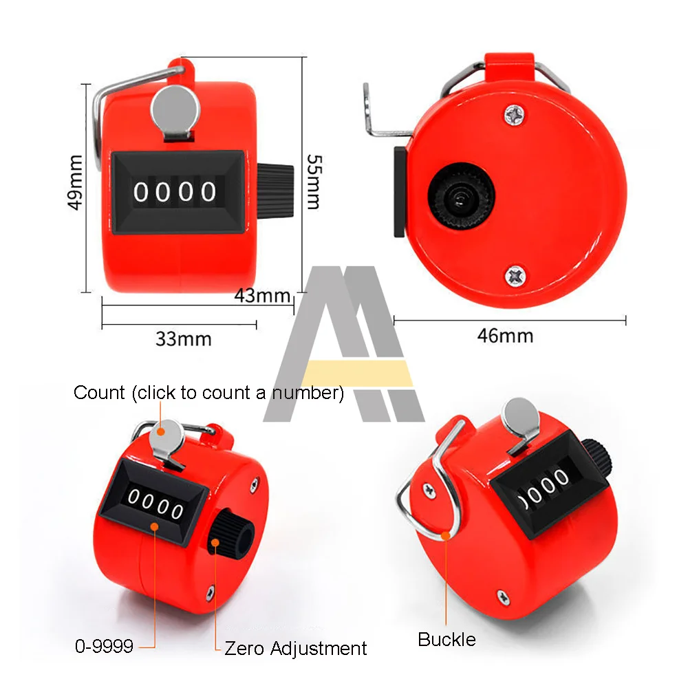 Contatori numerici a 4 cifre Display a dito portatile con guscio in plastica conteggio manuale conteggio dei numeri del contatore di conteggio a 8