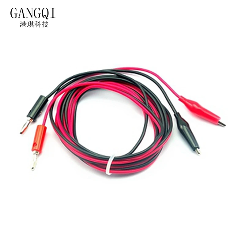 Wholesale 1Pcs 1meter Red and Black Alligator Testing Cord Lead Clip to Banana Plug for Multimeter Test