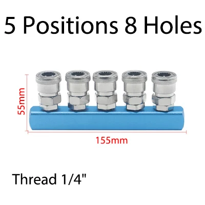 Pneumatische Anschlüsse Kompressor-Anschluss 1/4 Schnellkupplung Luft-Gas-Verteiler für Pumpenwerkzeug-Kupplung Verteiler Mehrfachverteiler – Detail 12
