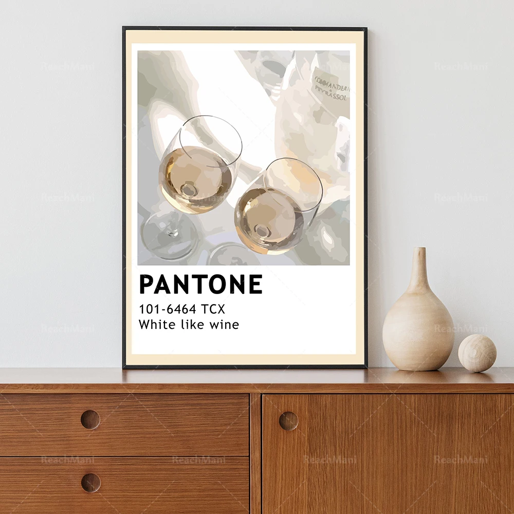 Pantone White Like Wine poster, wine print, fashion Pantone print, wine lover print, aesthetic poster, Pantone wine vintage post