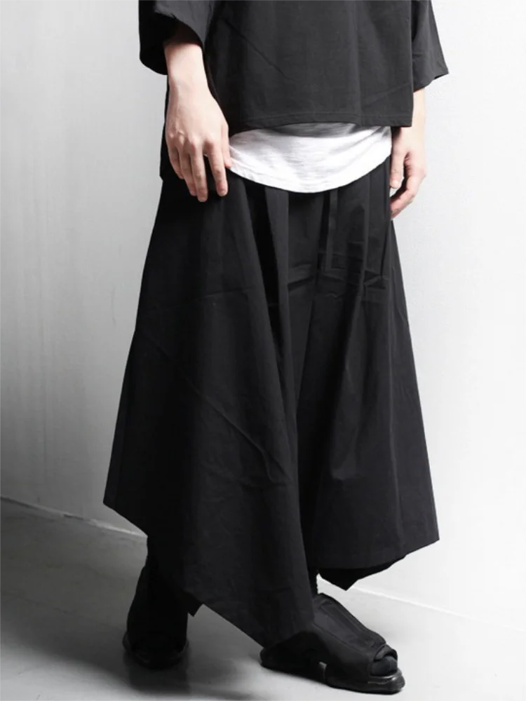 Men's Wide-Leg Pants Spring And Autumn New Classic Dark Irregular Design Japanese Trend Loose Leisure Large Size Pants