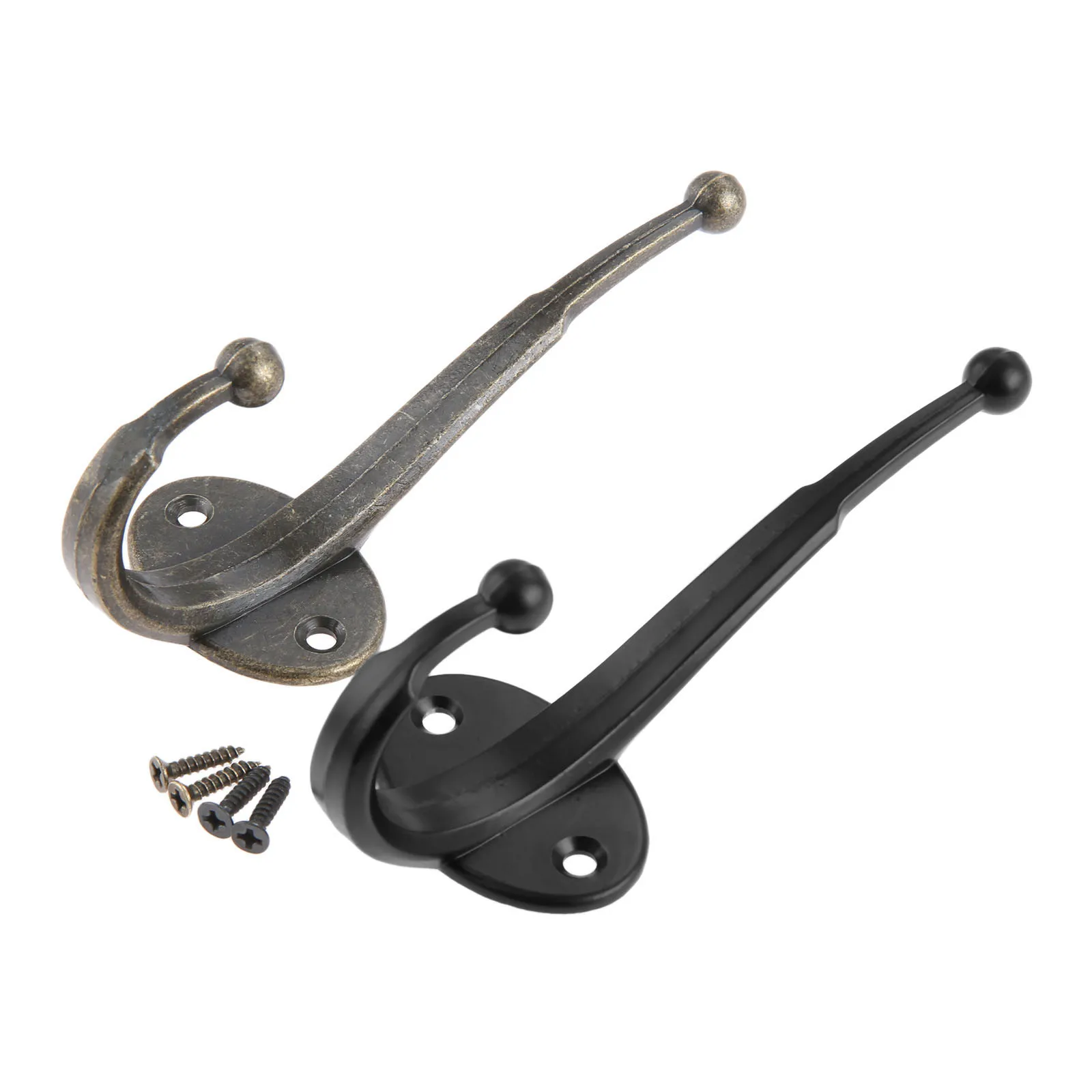 1Pc Antique Bronze/Black Door Hanger Hook Bathroom Wall Hanger Hats Bag Keychain Zinc Alloy Coat Wall Hooks with Screws 122*47mm