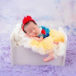 ❤️Newborn Photography Clothing Snow White Headband+Dress 2Pcs/Set Baby Photo Props Accessories Studio Shoot Clothes Outfits